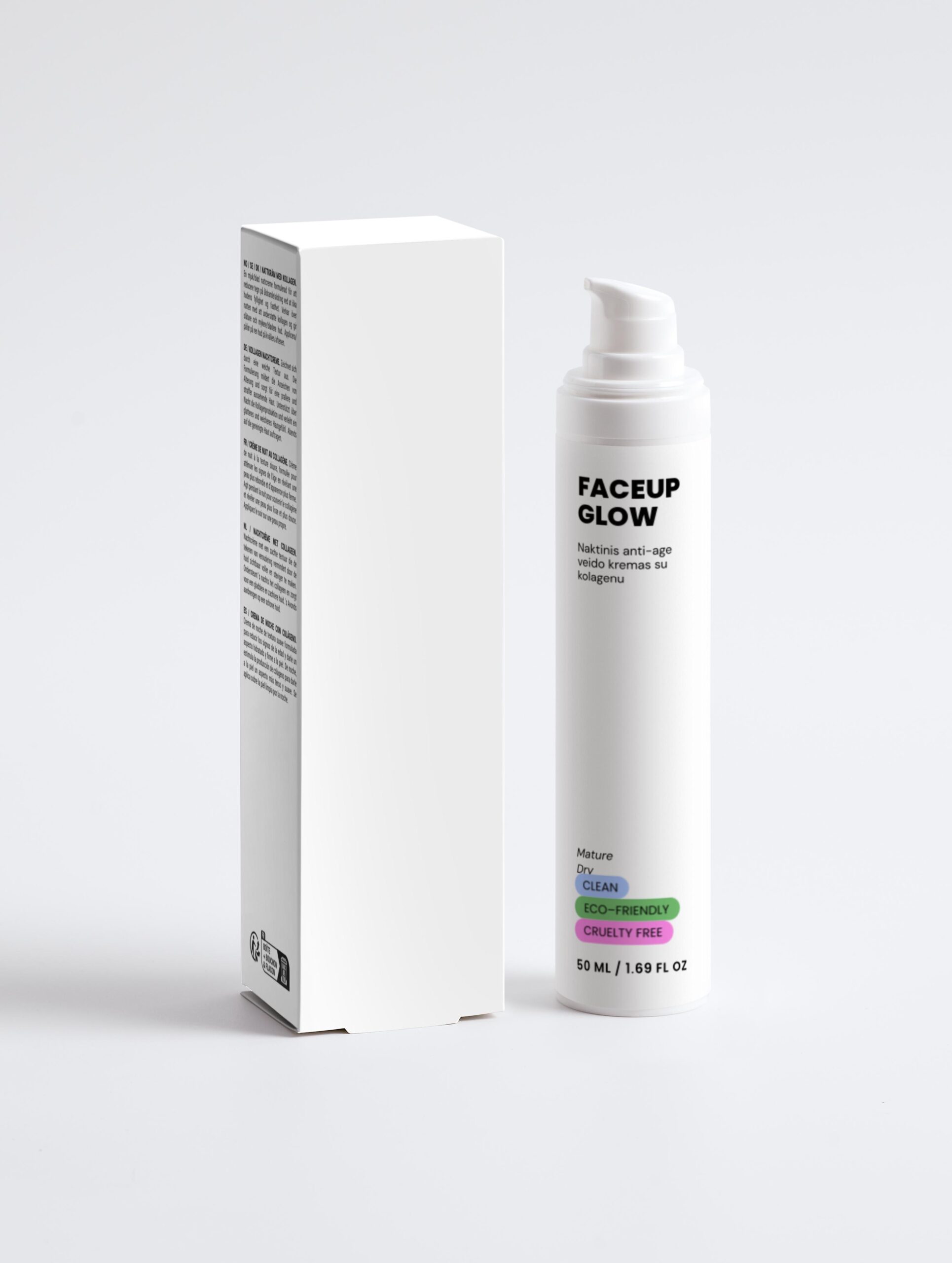 FaceUp naktinis veido kremas su kolagenu