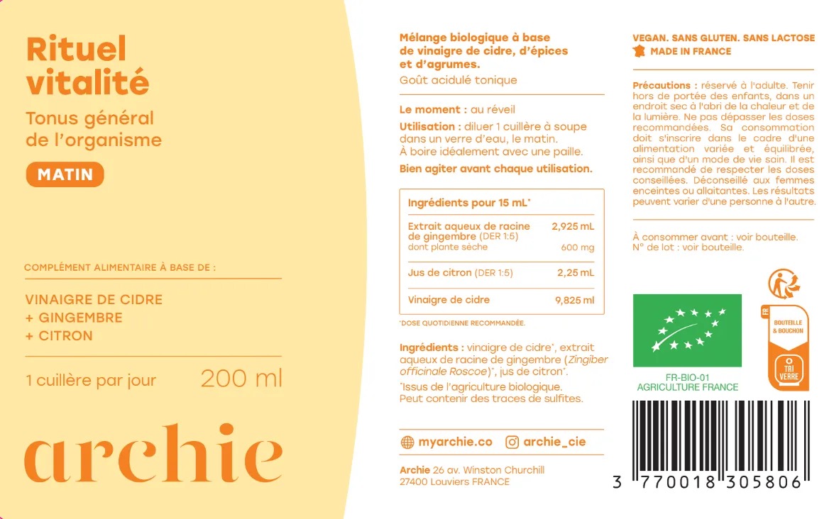 ARCHIE ekologiškas gyvybingumo ritualas tonusui, energijai ir virškinimui - Image 2