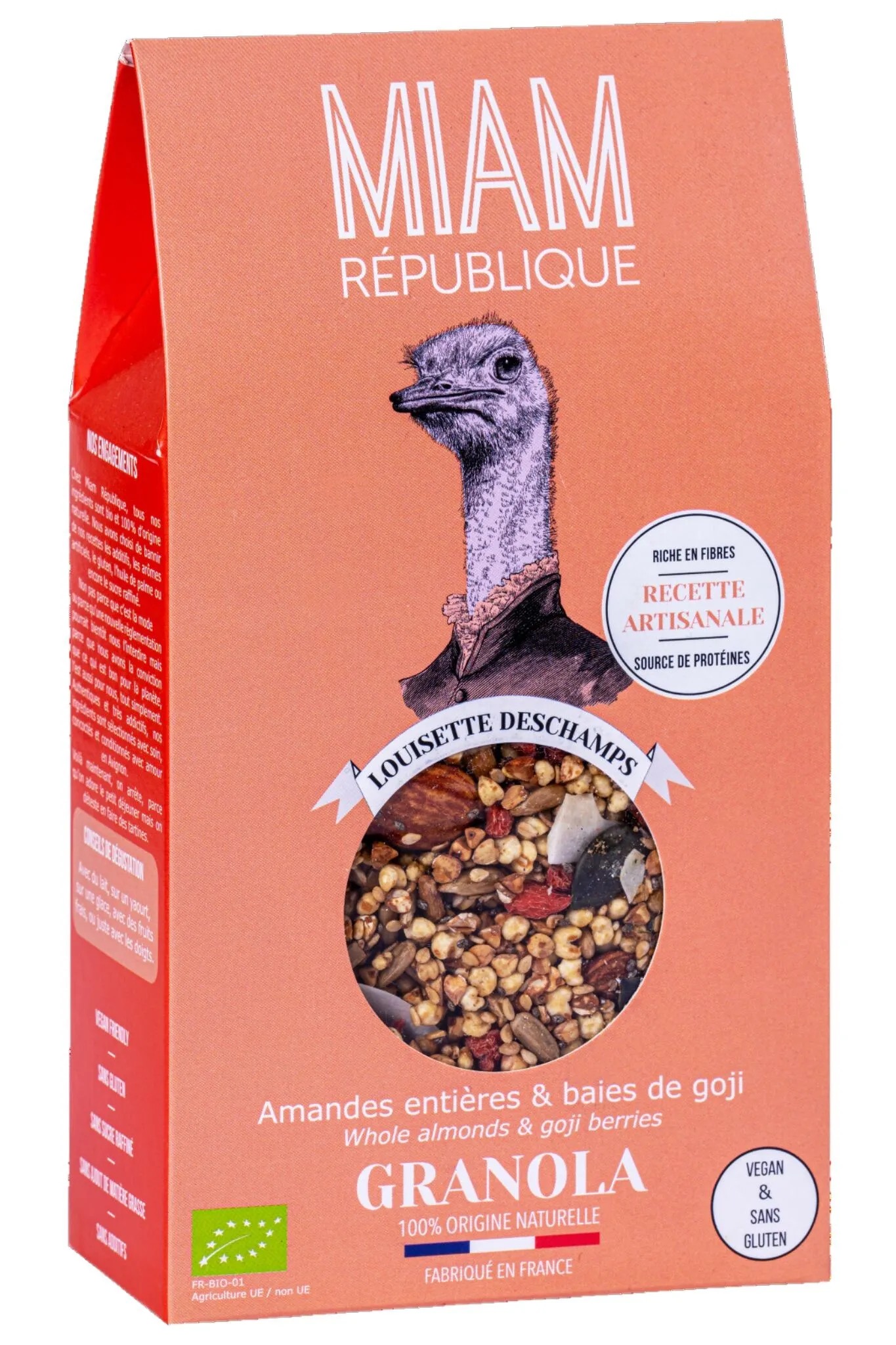 MIAM RÉPUBLIQUE ekologiška granola su goji uogomis ir migdolais